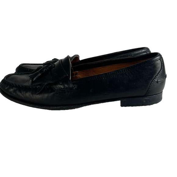 Salvatore Ferragamo Studio Shoes Mens 11D Black Leather Tassel Kiltie Loafer main image 8